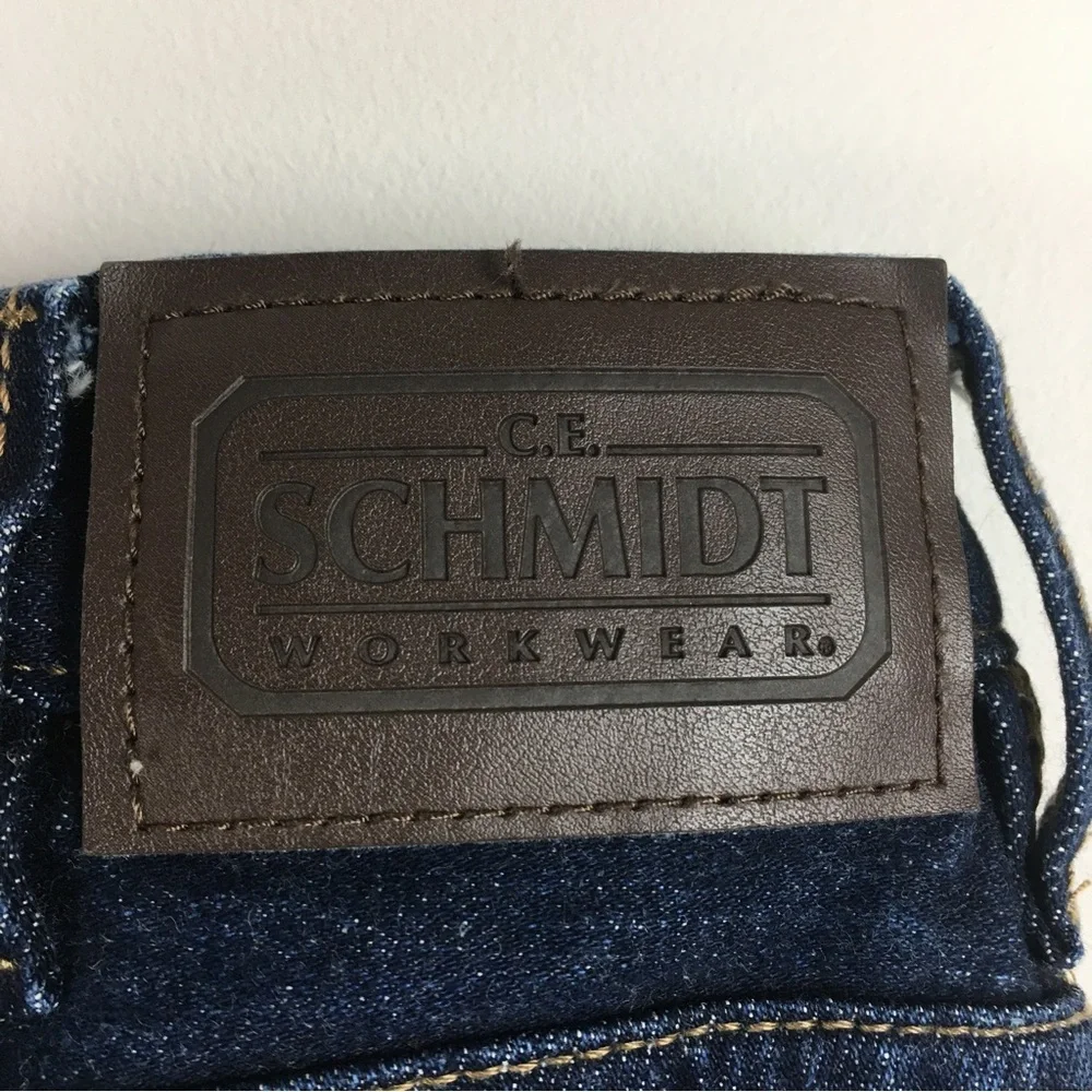 C E Schmidt Workwear Dark Wash Relaxed Fit Denim Jeans Stretch 30x32 - Picture 2 of 16